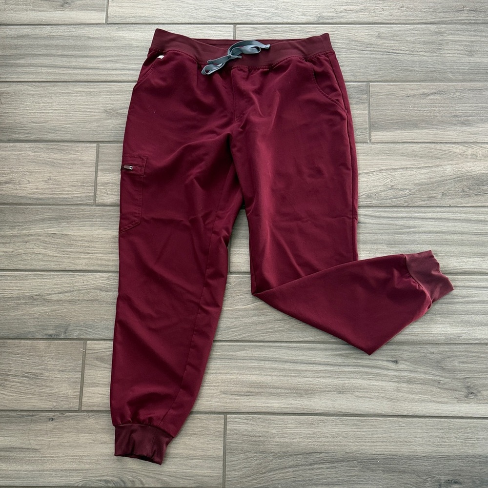 FIGS Burgundy Zamora Jogger Scrub Pants